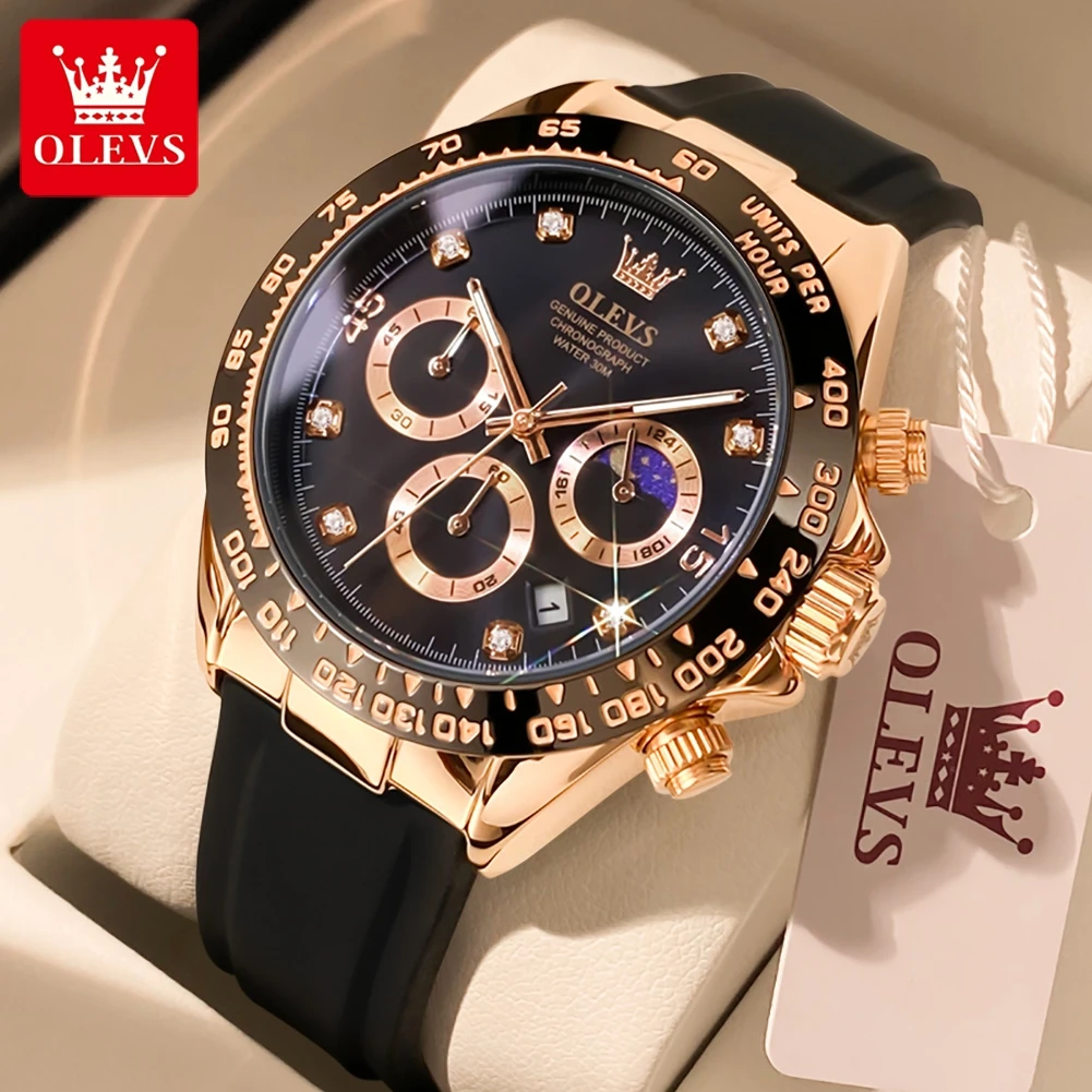 Luxury Watch Magazine - OLEVS 2875 Herenhorloges Chronograaf 24-uurs Maanfase